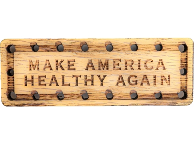 Make America Healthy Again Solid Oak Laser Engraved Wooden Patch