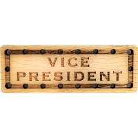 Vice President Solid Oak Laser Engraved Wooden Patch