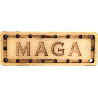 MAGA Solid Oak Laser Engraved Wooden Patch