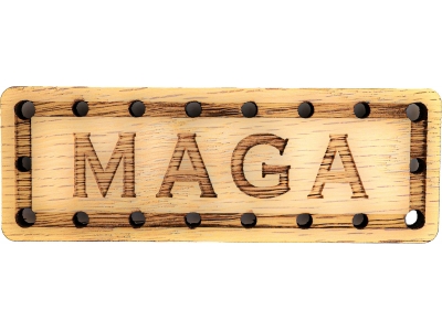 MAGA Solid Oak Laser Engraved Wooden Patch