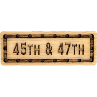 45th and 47th Solid Oak Laser Engraved Wooden Patch