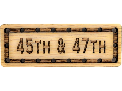 45th and 47th Solid Oak Laser Engraved Wooden Patch