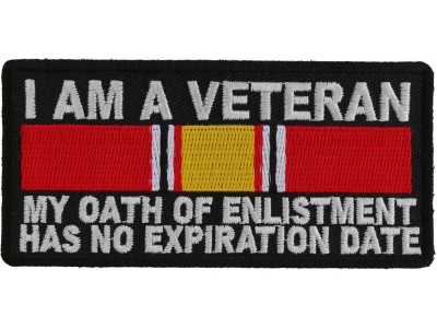 I Am A Veteran National Defense Ribbon Patch | US Military Veteran Patches