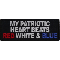 My Patriotic Heart Beats Red White and Blue Patch