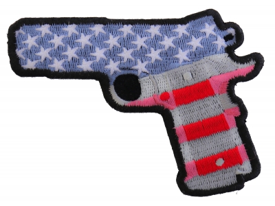 9 Mm Gun With US Flag Patch