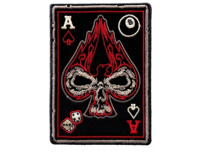 Ace Of Spades Skull Small Biker Patch | Embroidered Patches