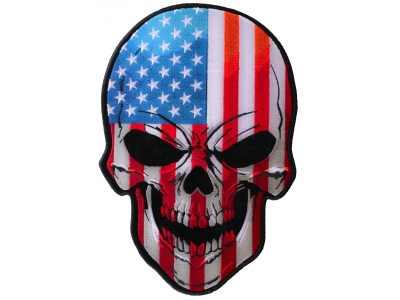 American Flag Skull Large Back Patch