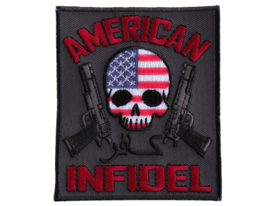 American Infidel Patch With Skull | US Military Veteran Patches