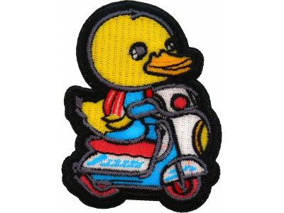 Baby Duck Biker Iron on Patch