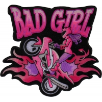 Bad Girl Wheeley Biker Large Patch | Embroidered Biker Patches