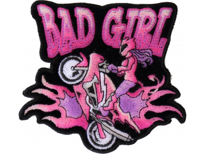 Bad Girl Wheeley Biker Small Patch | Embroidered Biker Patches