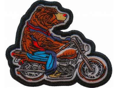 Bear Biker Iron on Patch