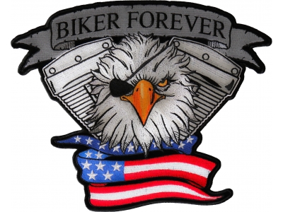 Biker Forever Eagle Large Back Patch