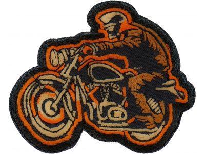 Biker on Motorcycle Iron on Patch