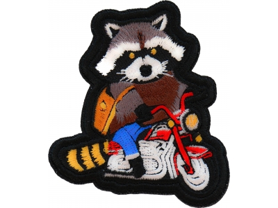 Biker Raccoon Motorcycle Patch Embroidered