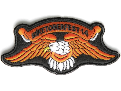 Biketoberfest 2014 Orange Downwing Eagle Biker Patch | Embroidered Patches