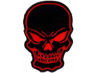 Black and Red Skull Patch