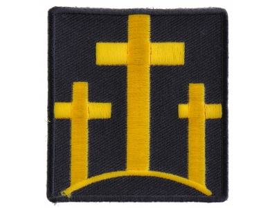 Black And Yellow Three Crosses Patch | Embroidered Patches