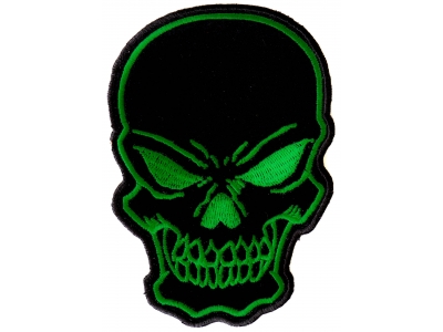 Black Green Skull Patch