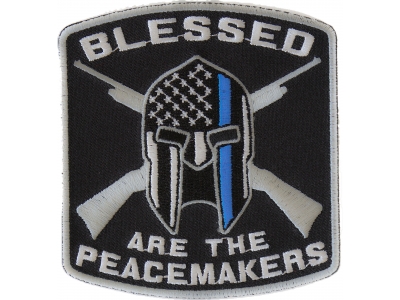 Blessed Are The Peacemakers Thin Blue Line Patch For Law Enforcement | Embroidered Patches