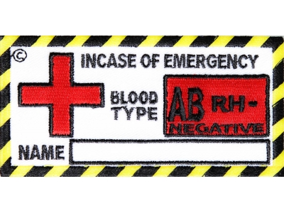 Blood Group AB Negative Patch