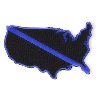 Blue Line US Map Police Patch