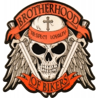 Brotherhood of Bikers Respect and Loyalty Skull Large Biker Back Patch