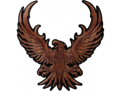 Brown Eagle Large Embroidered Iron on Patch