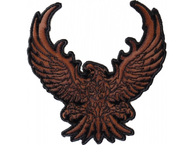 Brown Eagle Small Embroidered Iron on Patch