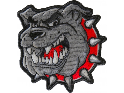 Bulldog Red Collar Iron on Patch