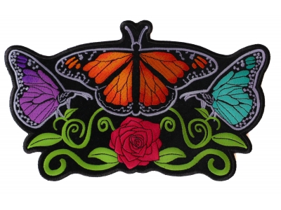 Butterflies and Flower Large Ladies Back Patch