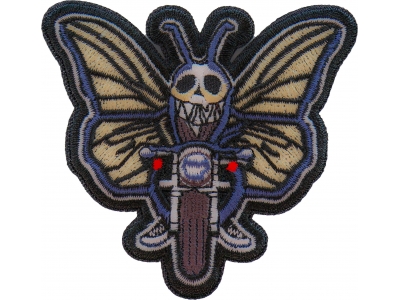 Butterfly Biker Iron on Patch