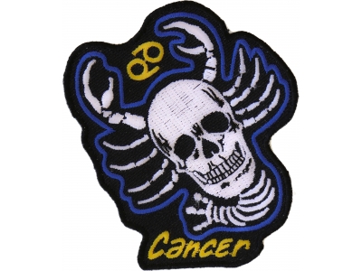 Cancer Skull Zodiac Sign Patch