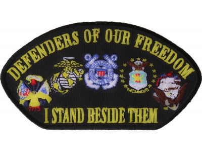 Cap Defenders Of Our Freedom I Stand Beside Them Patch | US Military Veteran Patches