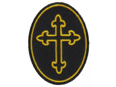 Christian Cross Oval Patch | Embroidered Patches