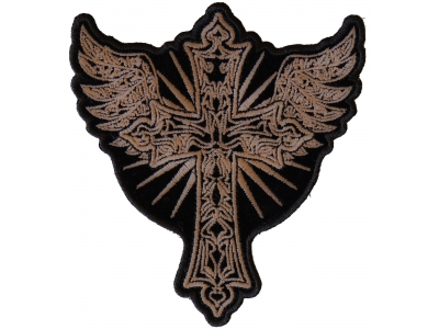 Christian Cross with Wings Patch