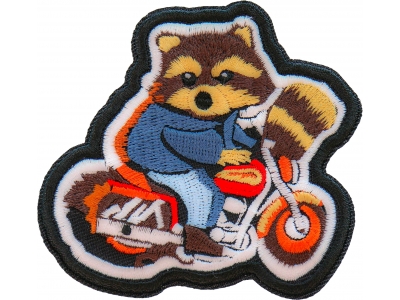 Cute Raccoon Biker Motorcycle Patch Embroidered