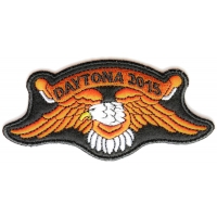 Daytona 2015 Orange Downwing Eagle Patch | Embroidered Biker Patches