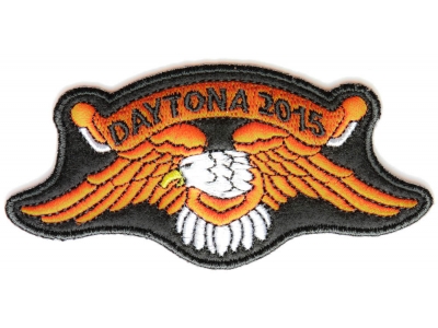 Daytona 2015 Orange Downwing Eagle Patch | Embroidered Biker Patches