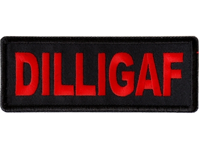 Dilligaf Patch In Red | Embroidered Patches