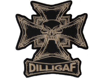 Dilligaf Skull Biker Patch | Embroidered Biker Patches