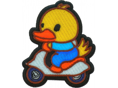 Duck on Board Bike Iron on Patch