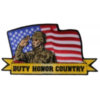 Duty Honor Country Soldier with US Flag Patch