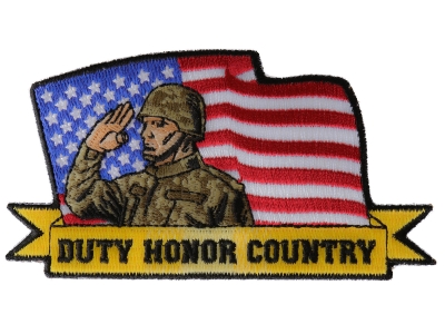 Duty Honor Country Soldier with US Flag Patch