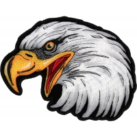 Eagle Head Facing Left Medium Iron on Patch