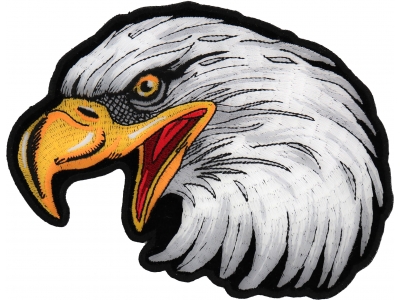 Eagle Head Facing Left Medium Iron on Patch