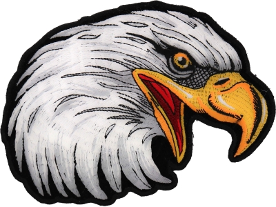 Eagle Head Facing Right Medium Iron on Patch