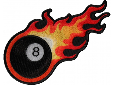 Flaming 8 Ball Iron on patch