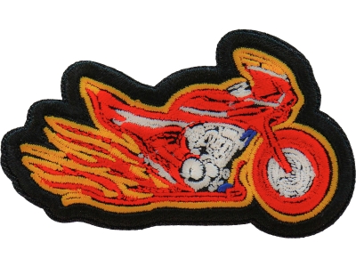 Flaming Crotch Rocket Motorcycle Patch