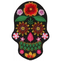 Flower Skull Black Patch